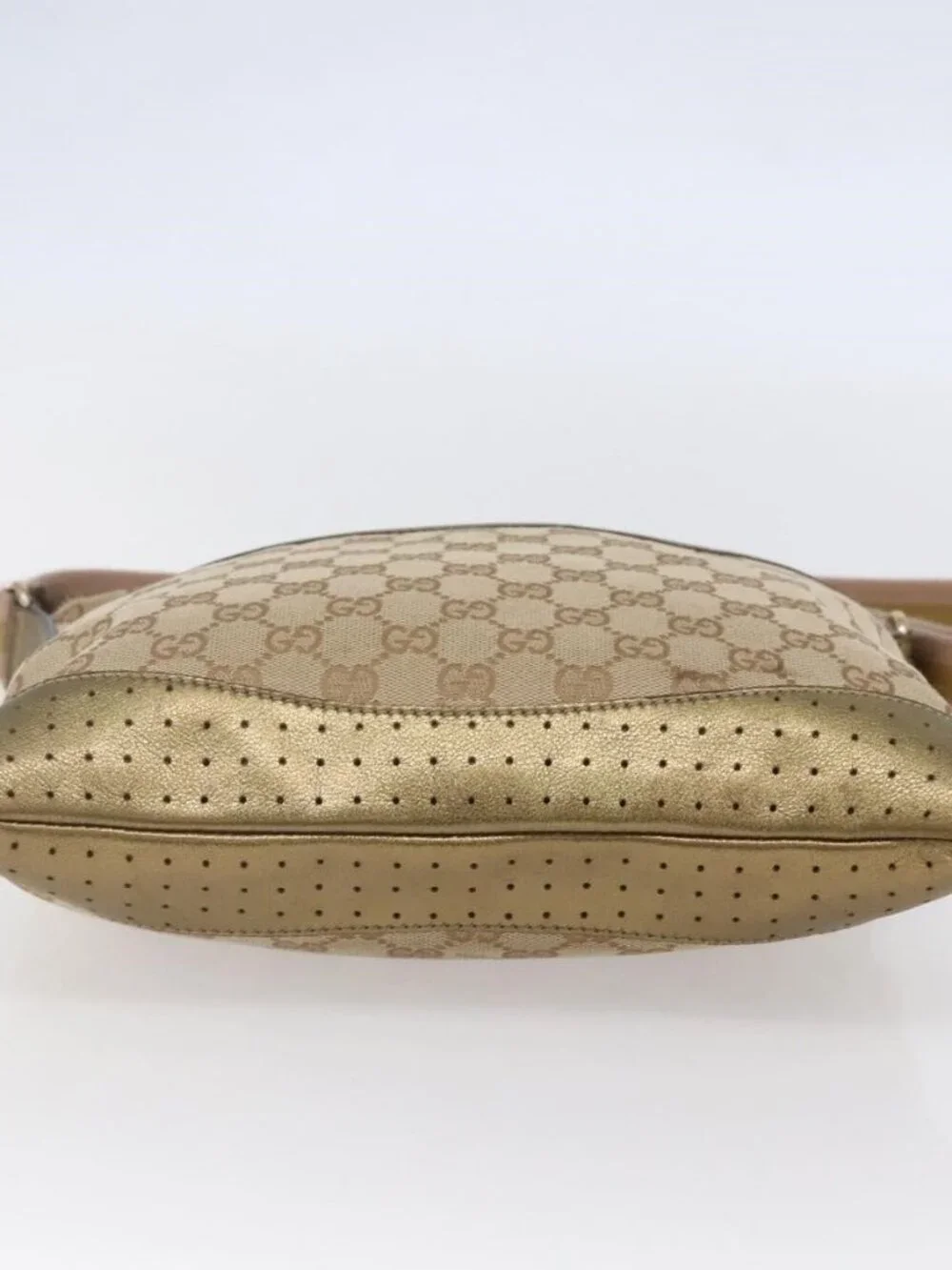 Authentic GUCCI GG Canvas Shoulder Bag Beige Gold 145857 - Picture 12 of 16